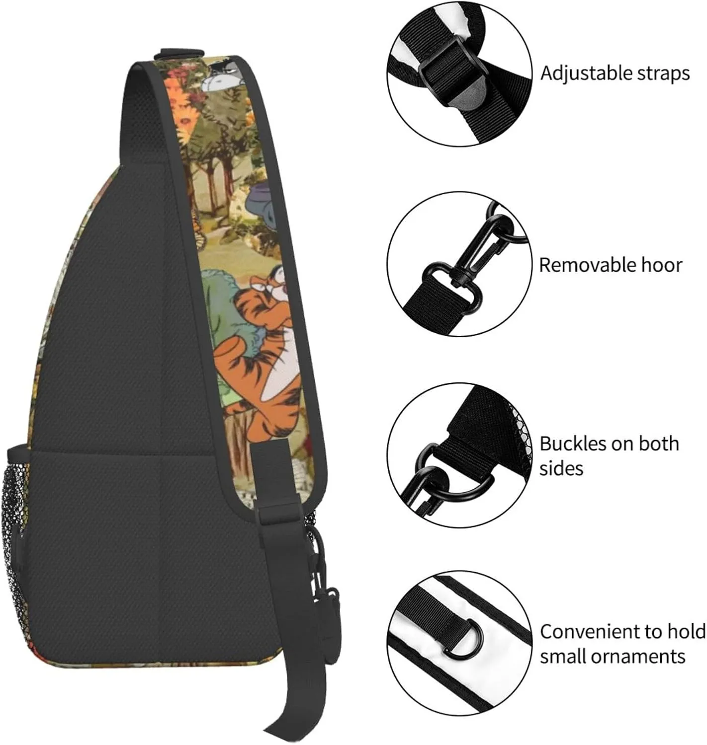 Win-nie The Pooh Crossbody Bag Sling Shoulder Bag for Outdoor Travel Sports Camping Hiking Shoulder Bags