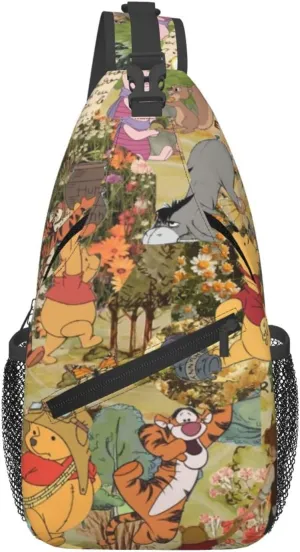 Win-nie The Pooh Crossbody Bag Sling Shoulder Bag for Outdoor Travel Sports Camping Hiking Shoulder Bags