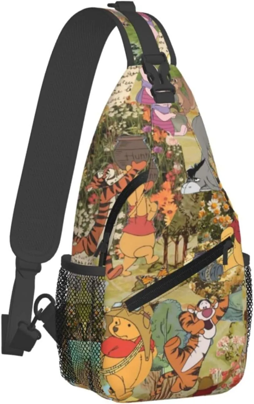 Win-nie The Pooh Crossbody Bag Sling Shoulder Bag for Outdoor Travel Sports Camping Hiking Shoulder Bags