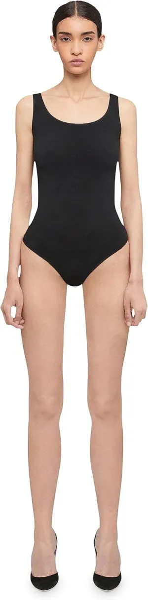 Wolford Jamaika Body for Women Sleeveless Bodysuit Opaque Circular-Knit Material Shiny Finish Fine Trim Brazilian-Cut Bottom