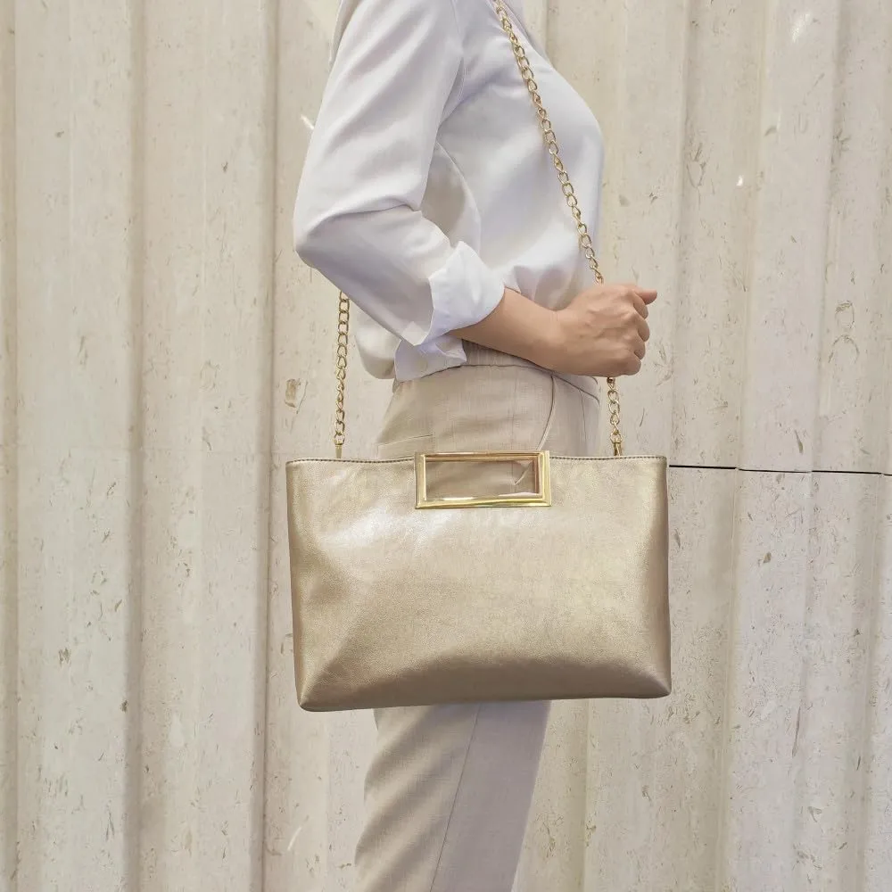 Women Clutch Purse PU Leather Chain Crossbody Bags Shiny Oversize Clutches Female Handbag Purses