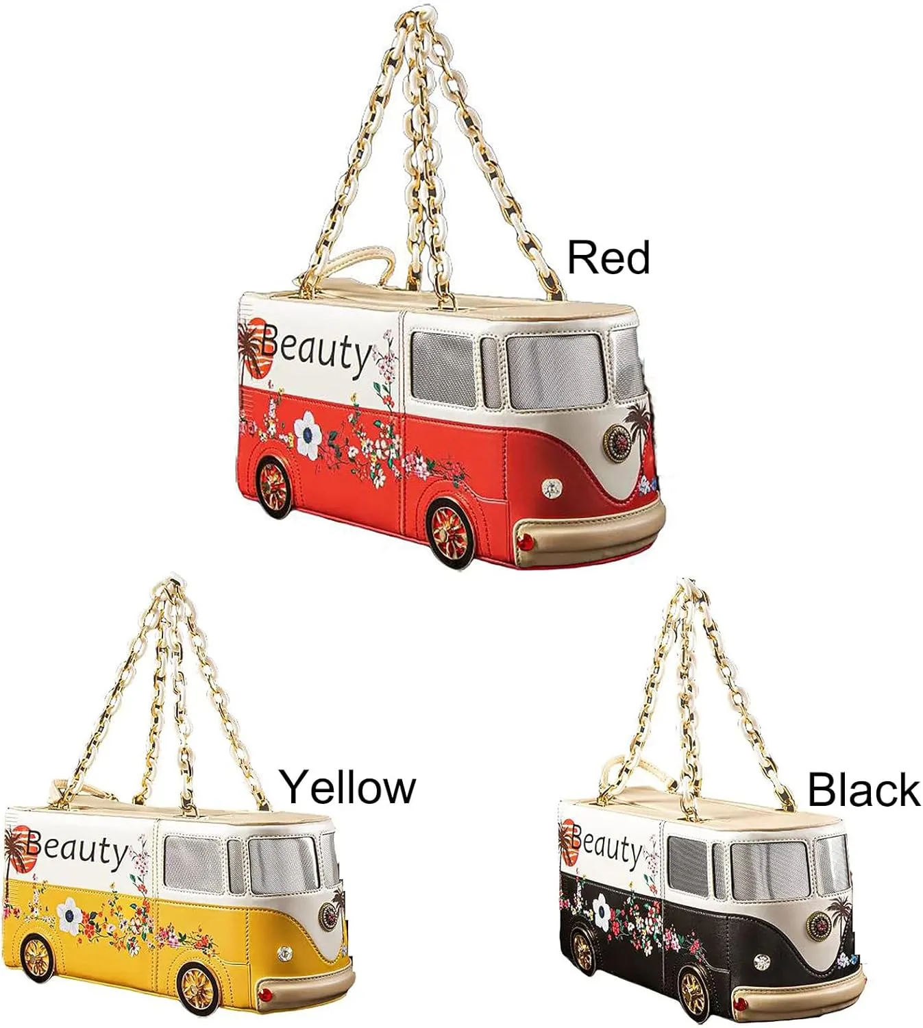 Women Fun Weird Car Shaped Crossbody Shoulder Bag Handbag PU Leather Unique Novelty Car Shaped Purse