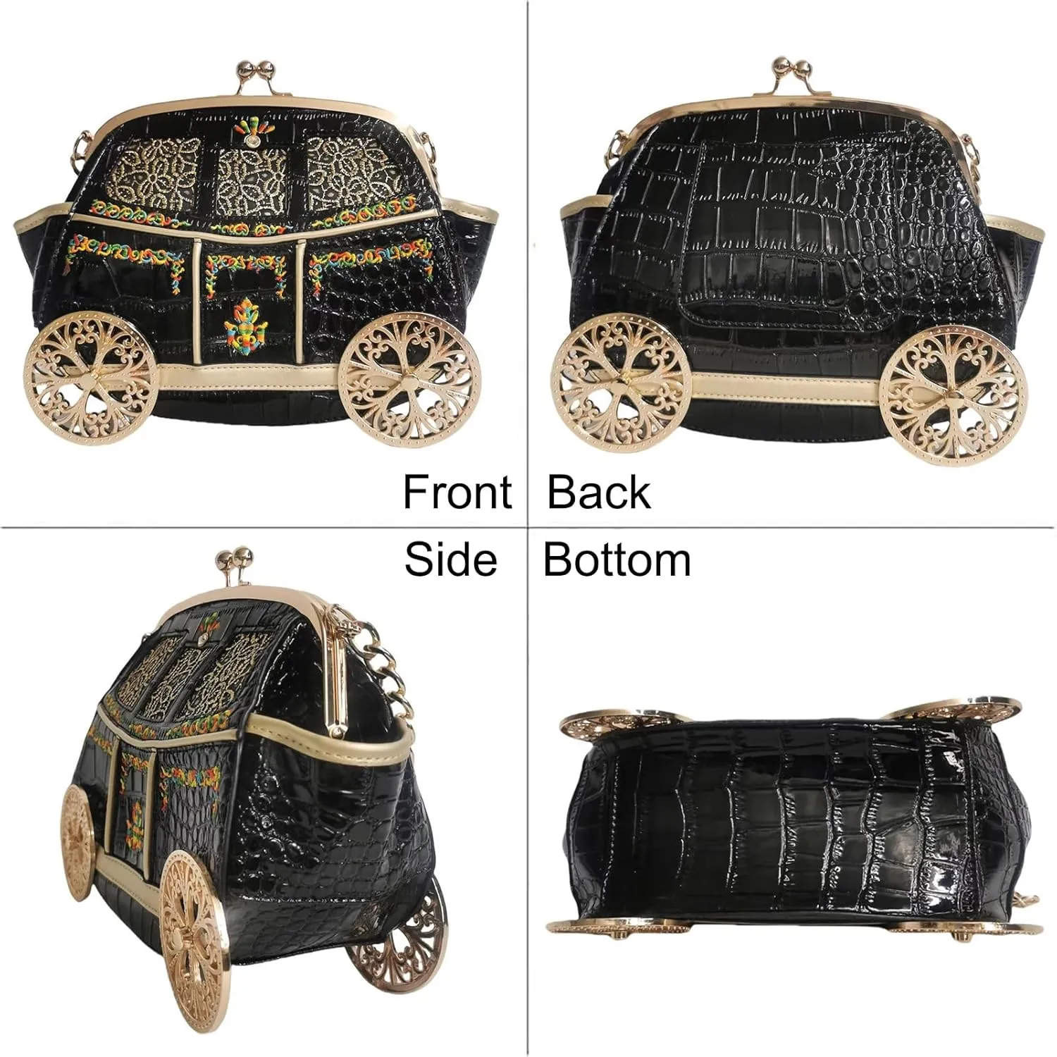 Women Fun Weird Car Shaped Crossbody Shoulder Bag Handbag PU Leather Unique Novelty Car Shaped Purse
