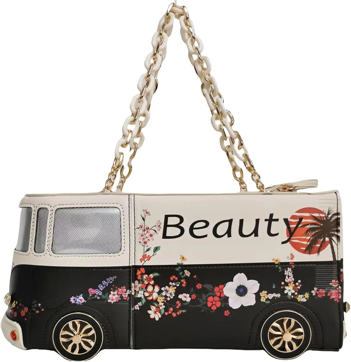 Women Fun Weird Car Shaped Crossbody Shoulder Bag Handbag PU Leather Unique Novelty Car Shaped Purse