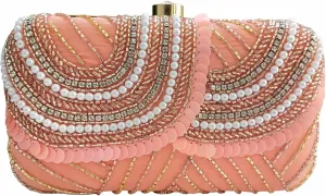 Women Hand Embroidered Sequins Box Clutch for Wedding Party