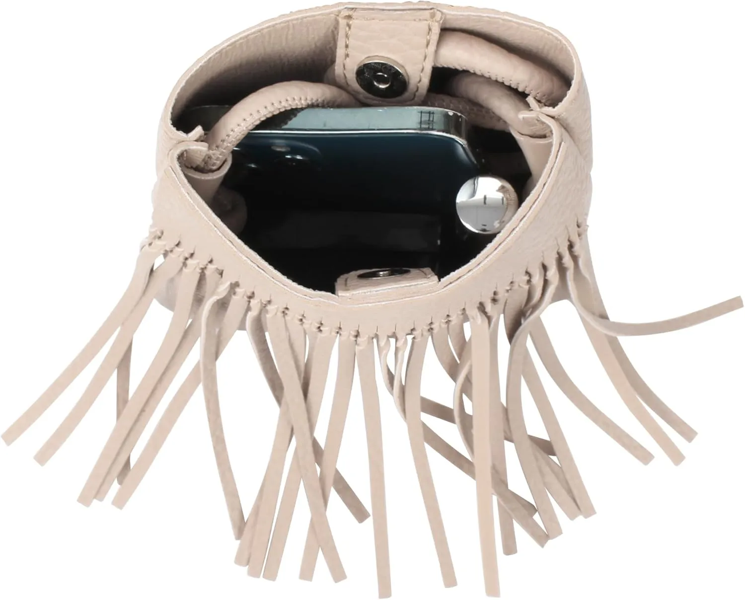 Women Mini Fringe Tassel PU Leather Crossbody Bag Hobo Bag Cell Phone Coin Purse Wallet