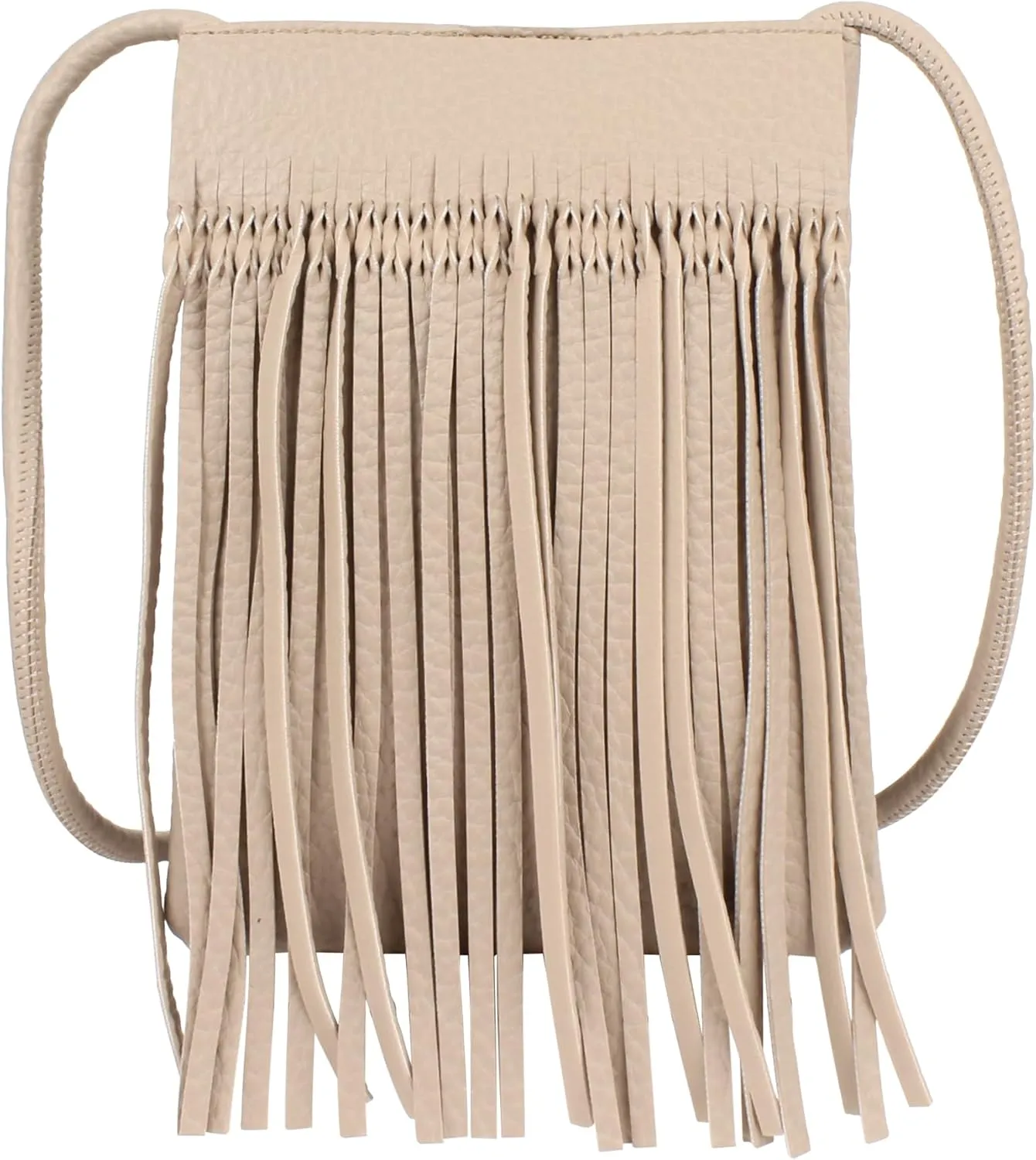 Women Mini Fringe Tassel PU Leather Crossbody Bag Hobo Bag Cell Phone Coin Purse Wallet