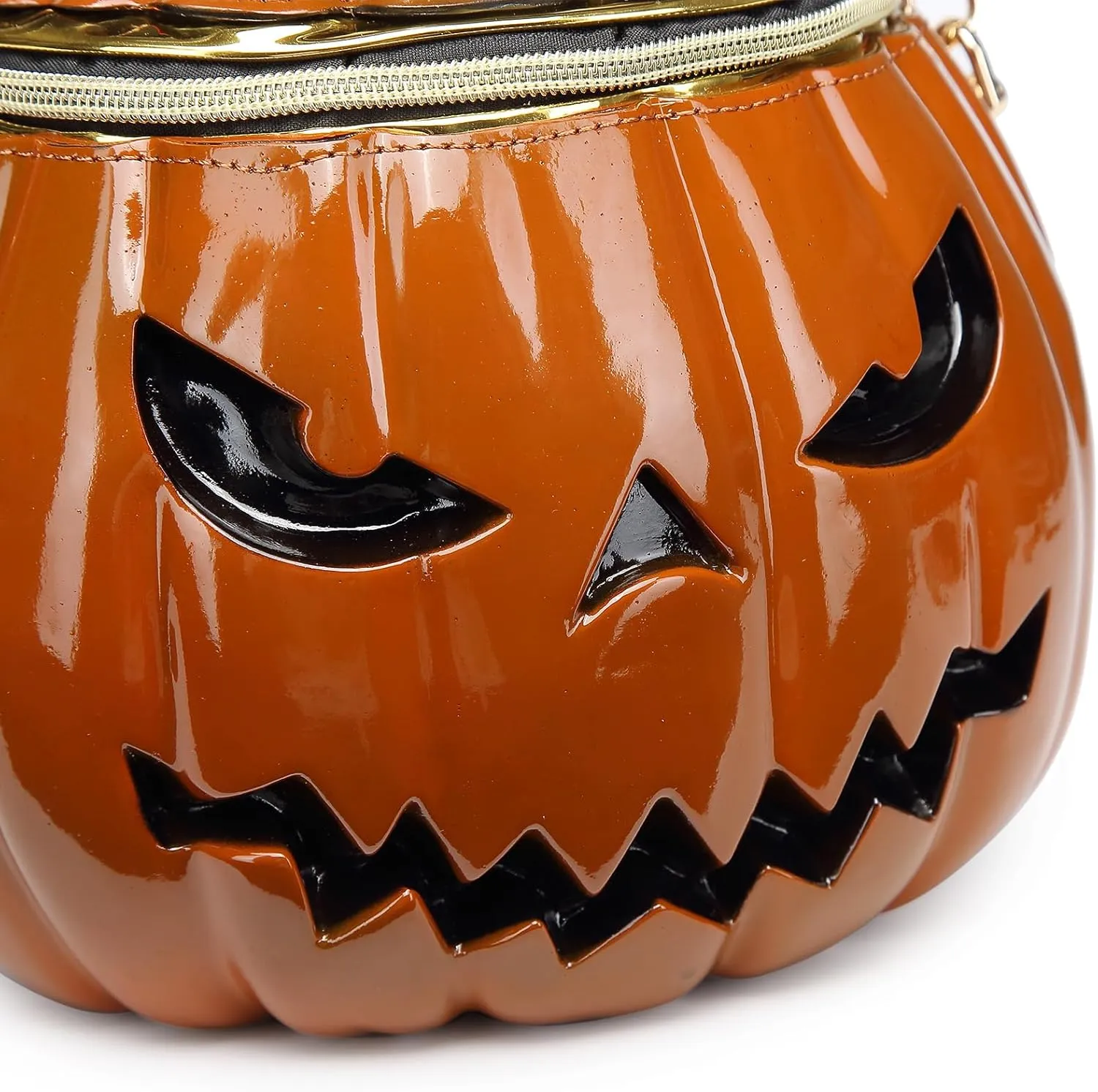 Women Pumpkin Shaped Crossbody Shoulder Bag Unique Weird PVC Handbag Novelty Halloween Pumpkin Purse