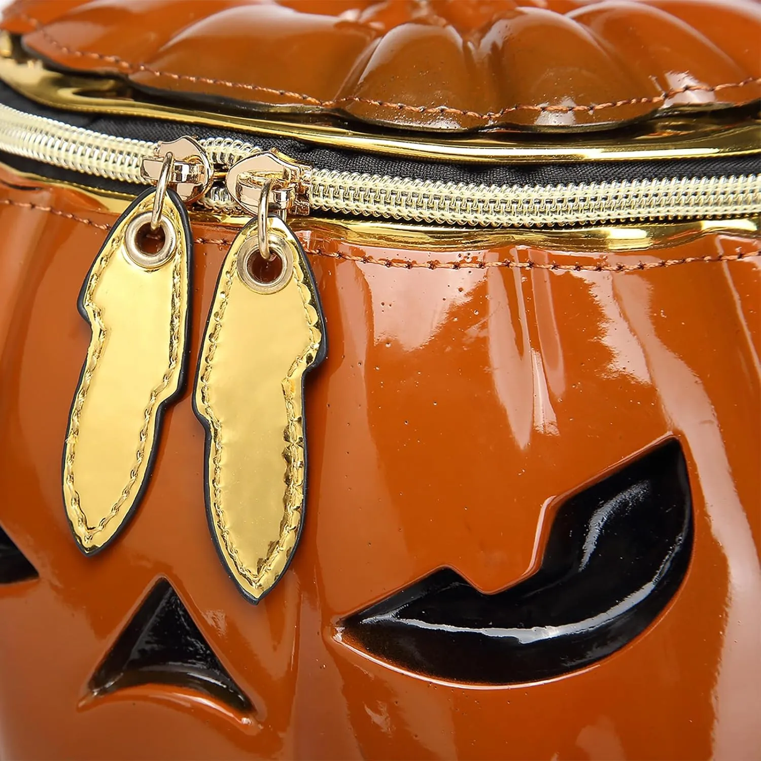 Women Pumpkin Shaped Crossbody Shoulder Bag Unique Weird PVC Handbag Novelty Halloween Pumpkin Purse