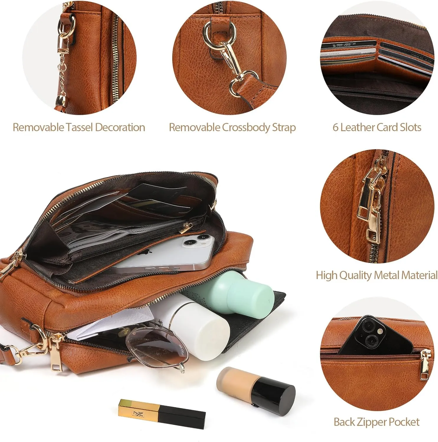 Womens Crossbody Purses,Vegan Leather Medium Cross Body Purses Bag for women,Crossbody Messenger Bag Built in Wallet