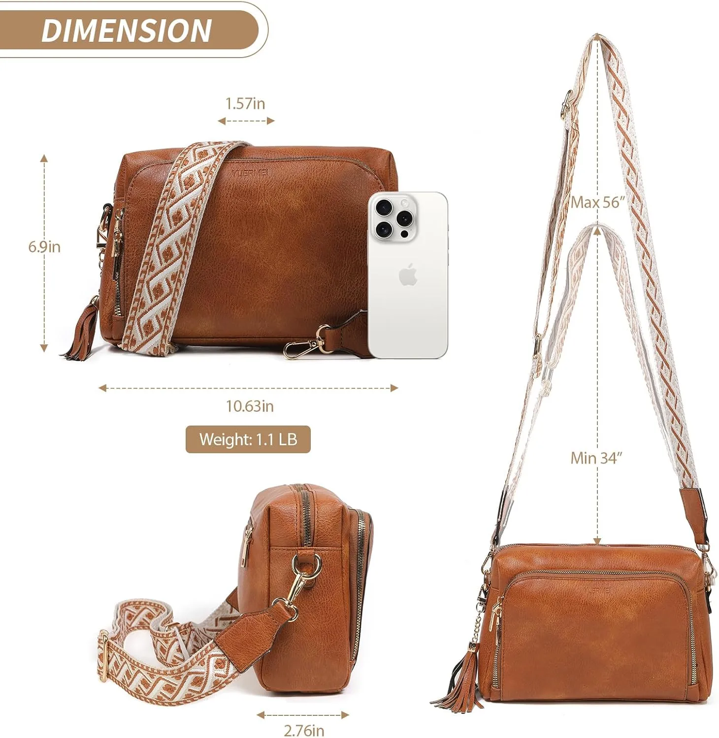Womens Crossbody Purses,Vegan Leather Medium Cross Body Purses Bag for women,Crossbody Messenger Bag Built in Wallet