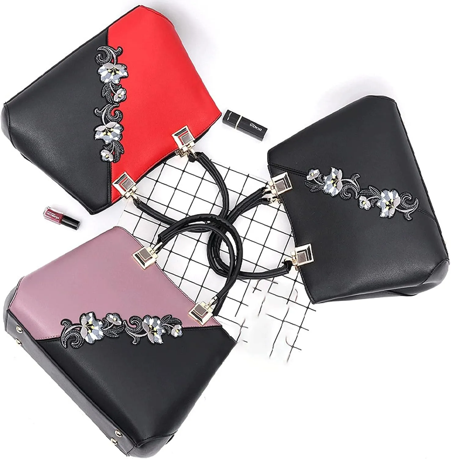 Women's Handbags Embroidered Messenger Bags Women Leather Handbags Bags for Women Main Ladies Hand Bag Female Bag(D)