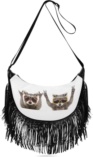 Women's PU Leather Chain Cross Body Bag, Shoulder Handbag Purse with Tassel for Ladies