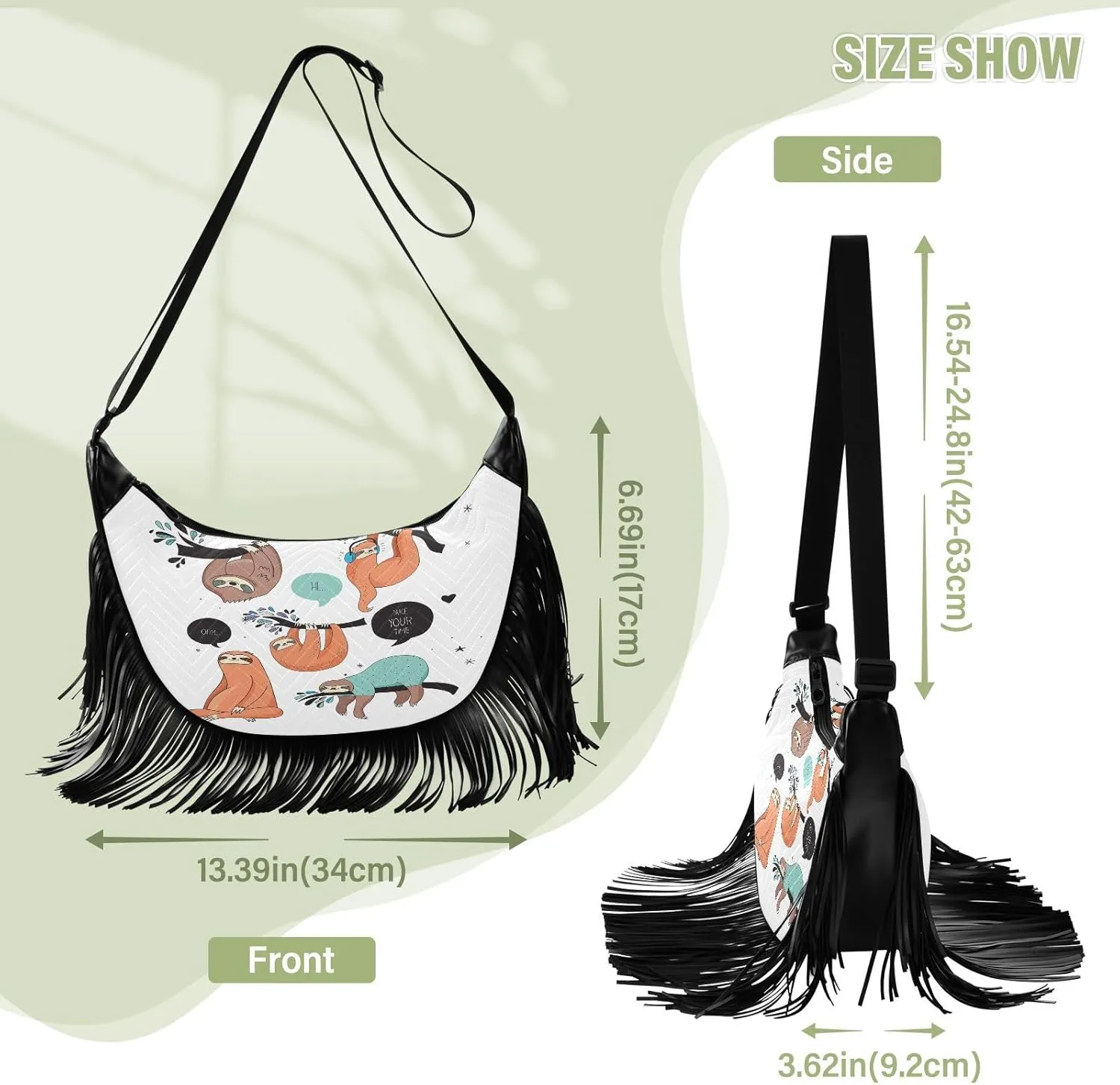Women's PU Leather Chain Cross Body Bag, Shoulder Handbag Purse with Tassel for Ladies