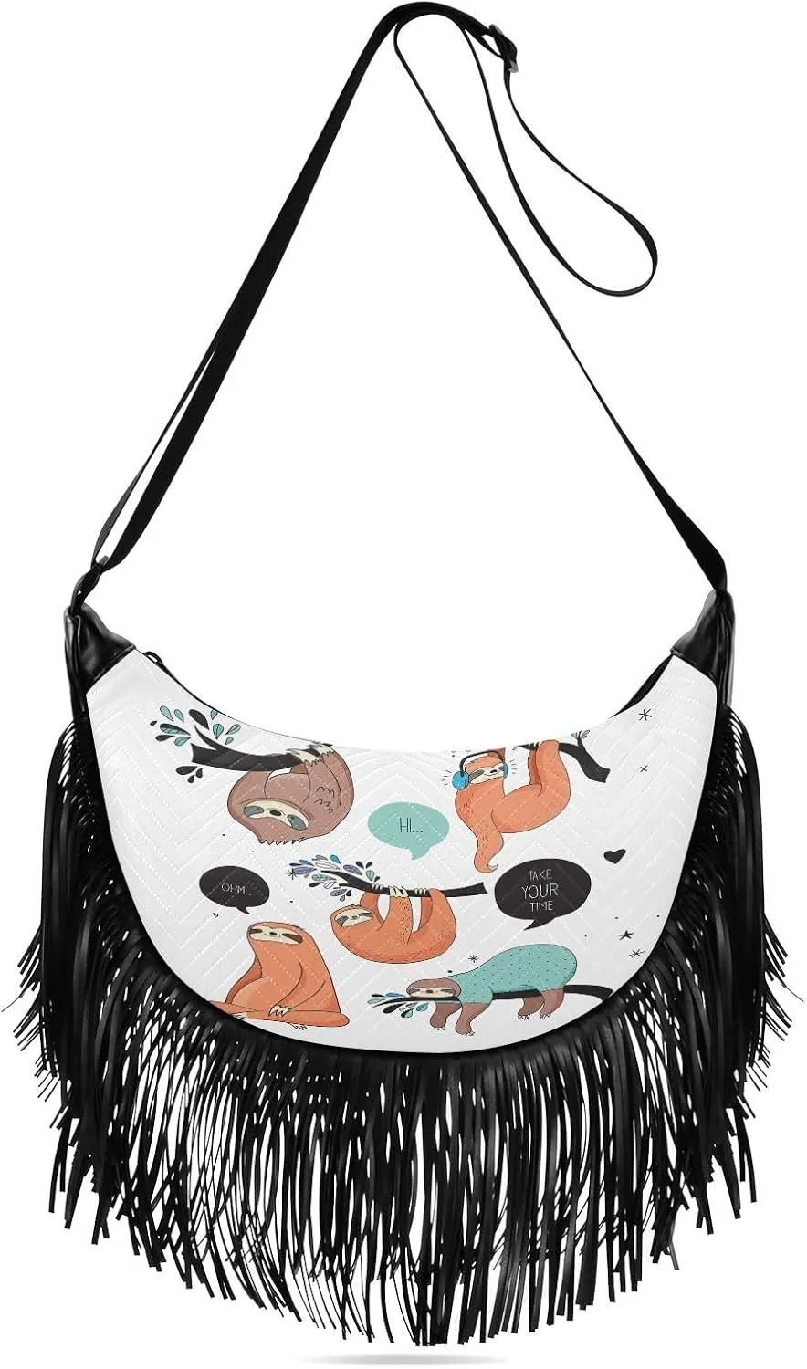 Women's PU Leather Chain Cross Body Bag, Shoulder Handbag Purse with Tassel for Ladies