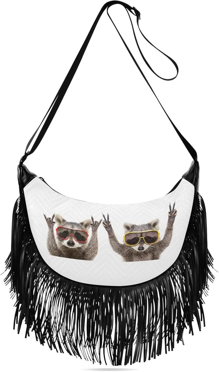 Women's PU Leather Chain Cross Body Bag, Shoulder Handbag Purse with Tassel for Ladies