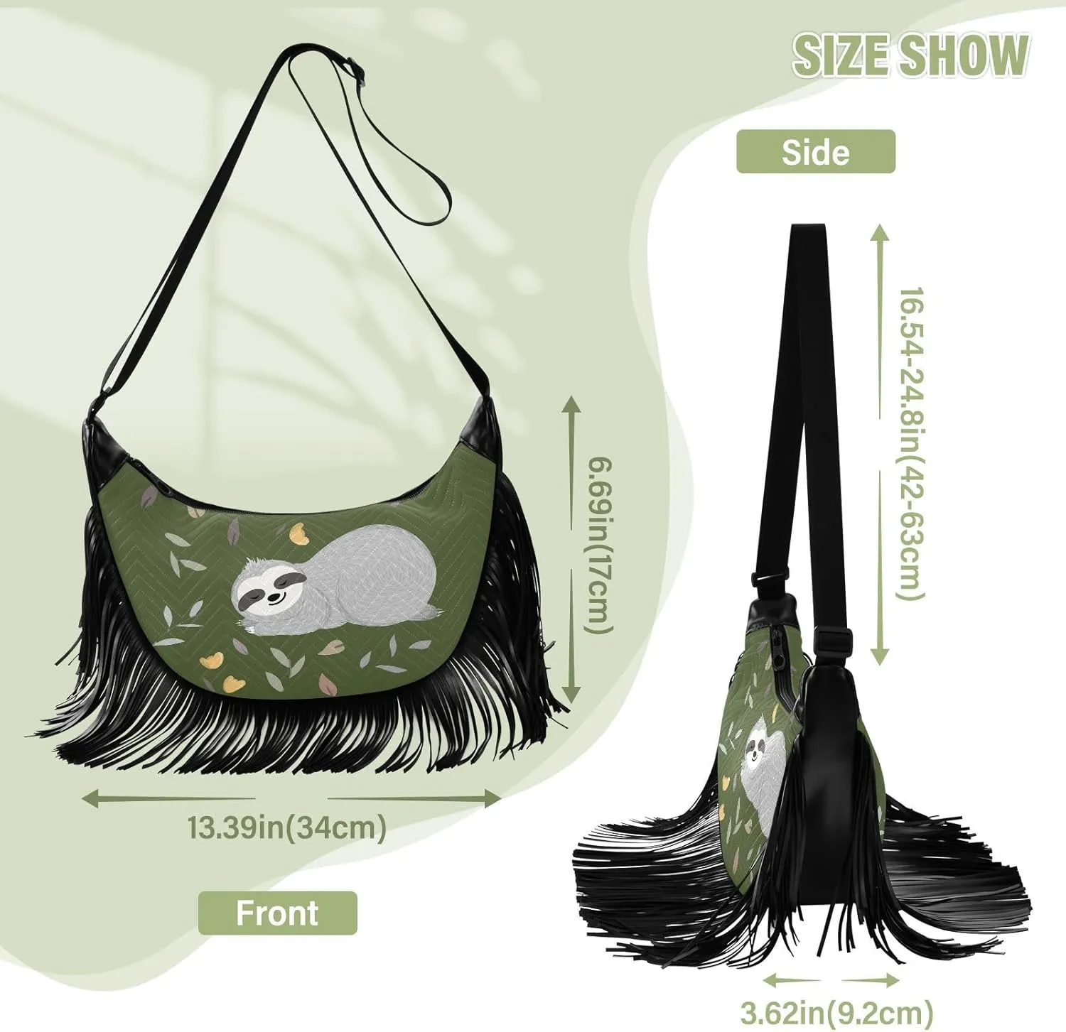 Women's PU Leather Chain Cross Body Bag, Shoulder Handbag Purse with Tassel for Ladies