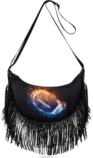 Women's PU Leather Chain Cross Body Bag, Shoulder Handbag Purse with Tassel for Ladies
