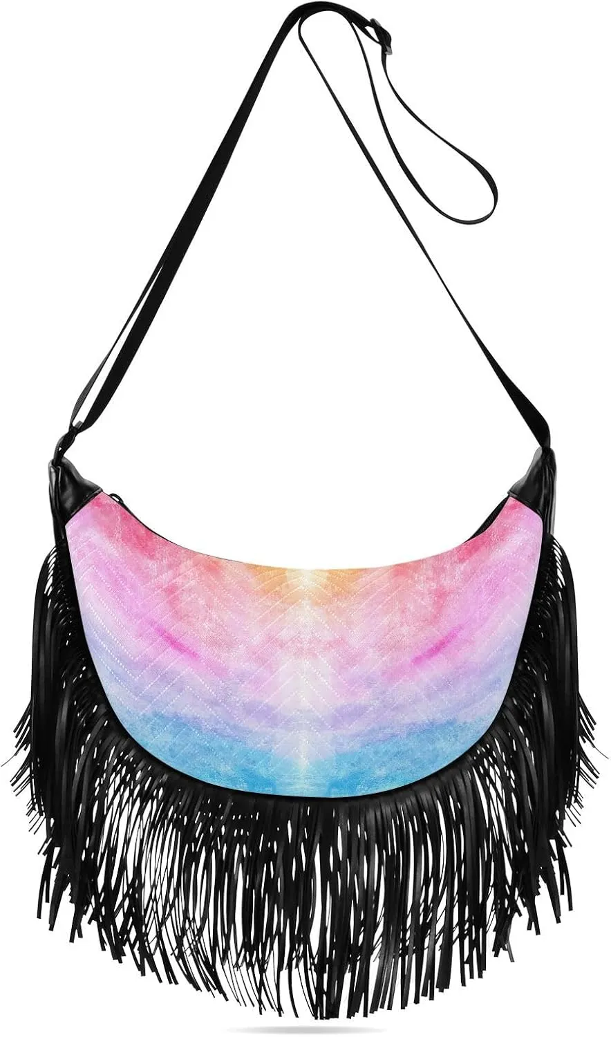 Women's PU Leather Chain Cross Body Bag, Shoulder Handbag Purse with Tassel for Ladies