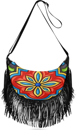Women's PU Leather Chain Cross Body Bag, Shoulder Handbag Purse with Tassel for Ladies