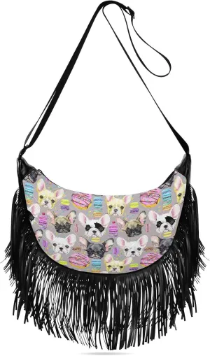 Women's PU Leather Chain Cross Body Bag, Shoulder Handbag Purse with Tassel for Ladies