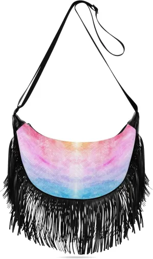Women's PU Leather Chain Cross Body Bag, Shoulder Handbag Purse with Tassel for Ladies