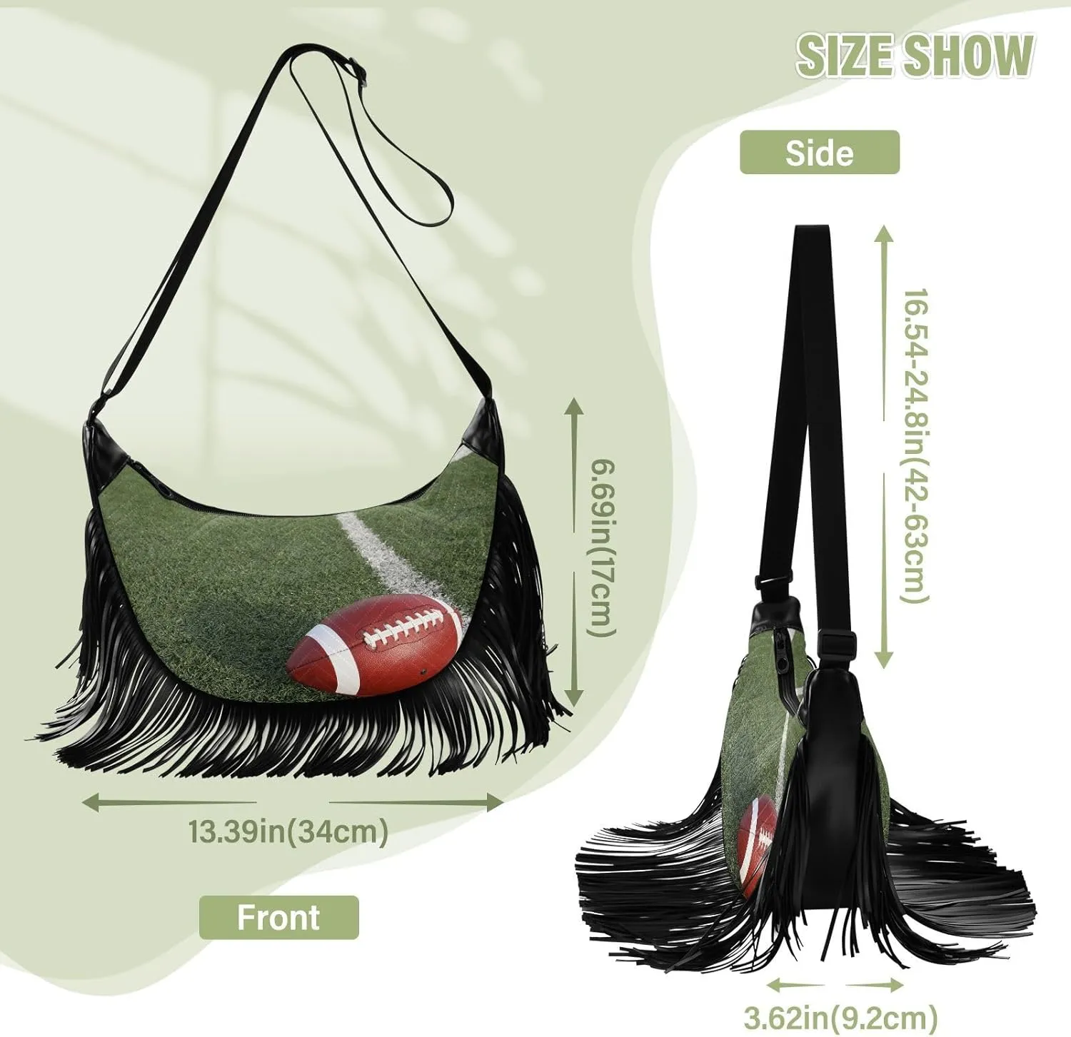 Women's PU Leather Chain Cross Body Bag, Shoulder Handbag Purse with Tassel for Ladies