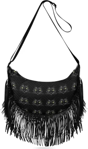Women's PU Leather Chain Cross Body Bag, Shoulder Handbag Purse with Tassel for Ladies