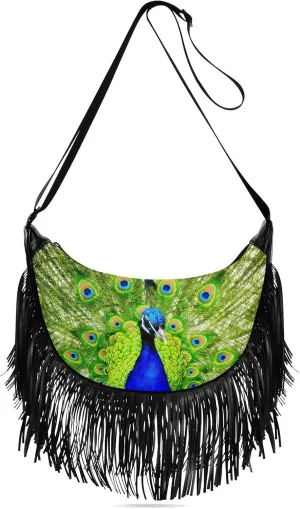 Women's PU Leather Chain Cross Body Bag, Shoulder Handbag Purse with Tassel for Ladies