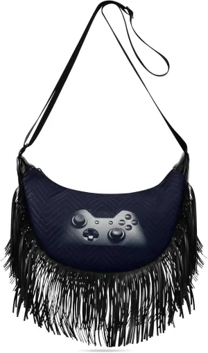 Women's PU Leather Chain Cross Body Bag, Shoulder Handbag Purse with Tassel for Ladies