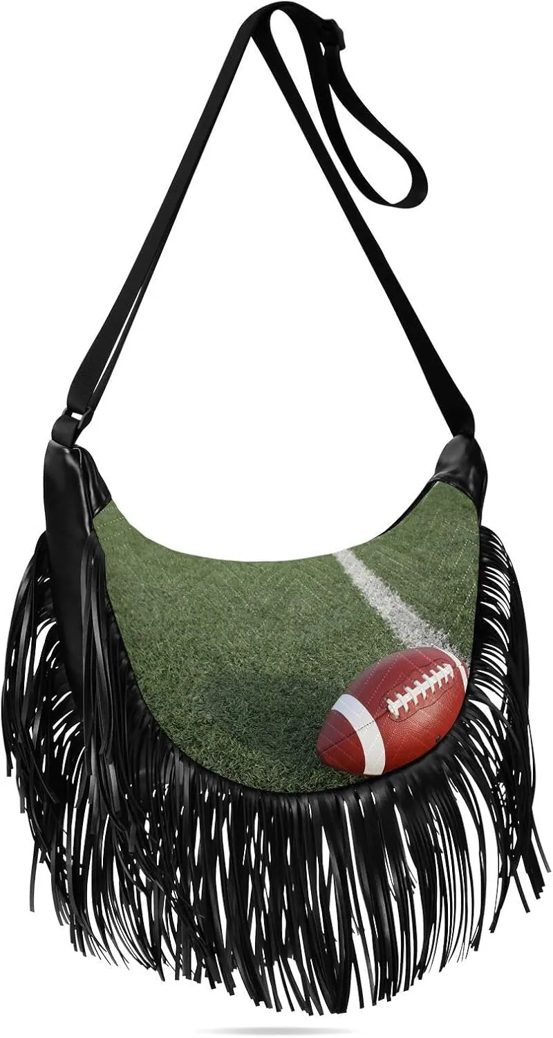 Women's PU Leather Chain Cross Body Bag, Shoulder Handbag Purse with Tassel for Ladies