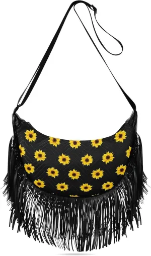 Women's PU Leather Chain Cross Body Bag, Shoulder Handbag Purse with Tassel for Ladies