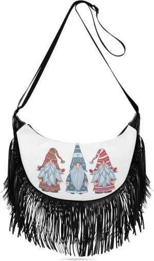 Women's PU Leather Chain Cross Body Bag, Shoulder Handbag Purse with Tassel for Ladies