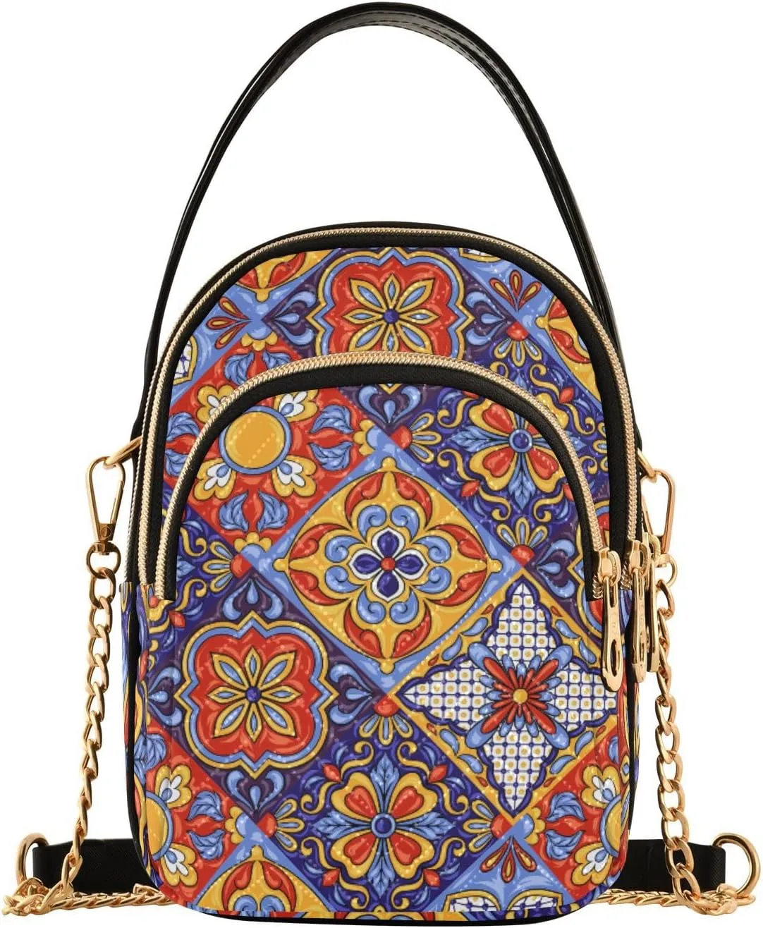 Women's Wave Cross Body Chest Bag, 52 inch Gold Chain Shoulder Handbag Purse