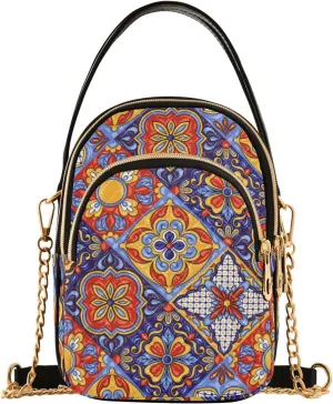 Women's Wave Cross Body Chest Bag, 52 inch Gold Chain Shoulder Handbag Purse