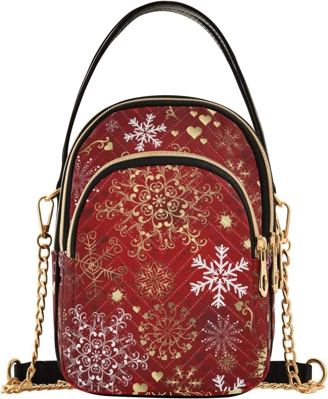 Women's Wave Cross Body Chest Bag, 52 inch Gold Chain Shoulder Handbag Purse