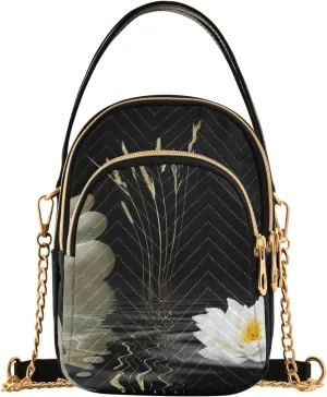 Women's Wave Cross Body Chest Bag, 52 inch Gold Chain Shoulder Handbag Purse
