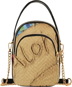 Women's Wave Cross Body Chest Bag, 52 inch Gold Chain Shoulder Handbag Purse