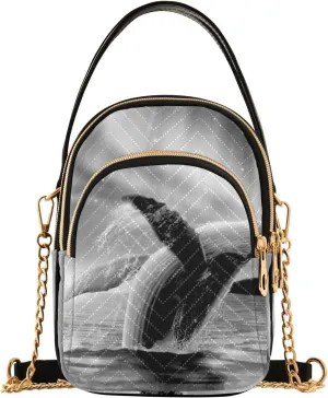 Women's Wave Cross Body Chest Bag, 52 inch Gold Chain Shoulder Handbag Purse