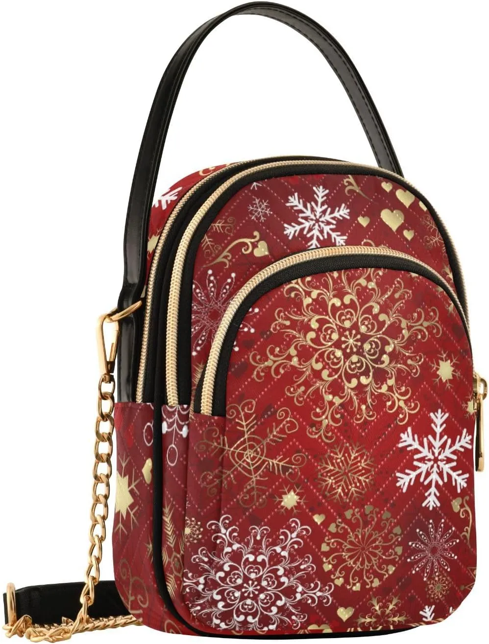 Women's Wave Cross Body Chest Bag, 52 inch Gold Chain Shoulder Handbag Purse
