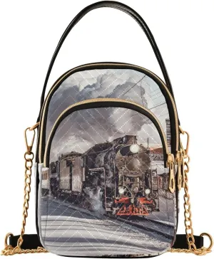 Women's Wave Cross Body Chest Bag, 52 inch Gold Chain Shoulder Handbag Purse