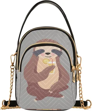 Women's Wave Cross Body Chest Bag, 52 inch Gold Chain Shoulder Handbag Purse