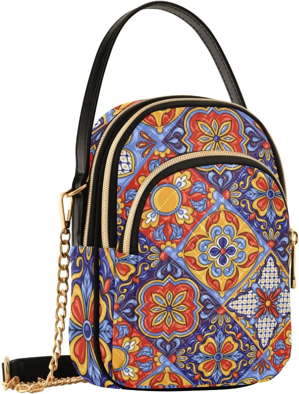 Women's Wave Cross Body Chest Bag, 52 inch Gold Chain Shoulder Handbag Purse