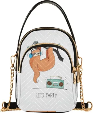 Women's Wave Cross Body Chest Bag, 52 inch Gold Chain Shoulder Handbag Purse
