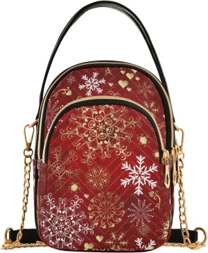 Women's Wave Cross Body Chest Bag, 52 inch Gold Chain Shoulder Handbag Purse