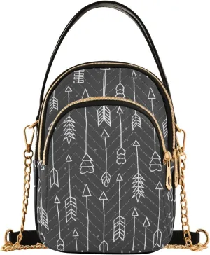 Women's Wave Cross Body Chest Bag, 52 inch Gold Chain Shoulder Handbag Purse