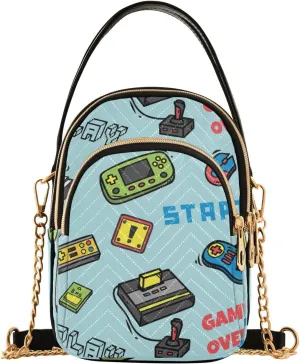 Women's Wave Cross Body Chest Bag, 52 inch Gold Chain Shoulder Handbag Purse