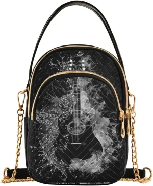 Women's Wave Cross Body Chest Bag, 52 inch Gold Chain Shoulder Handbag Purse