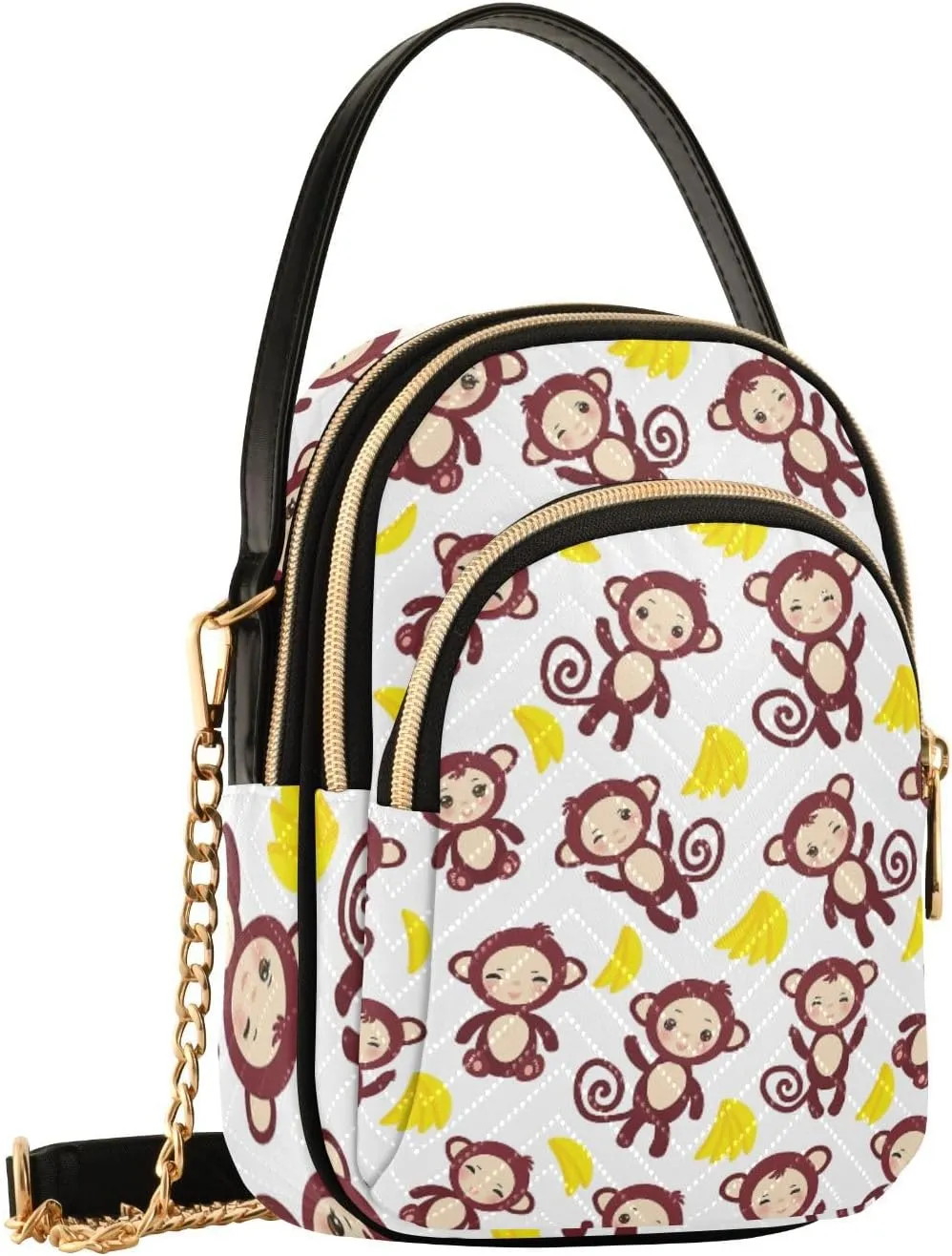 Women's Wave Cross Body Chest Bag, 52 inch Gold Chain Shoulder Handbag Purse