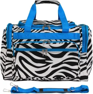 World Traveler 81T16-163-T-1 Duffle Bag, One Size, Blue Trim Zebra
